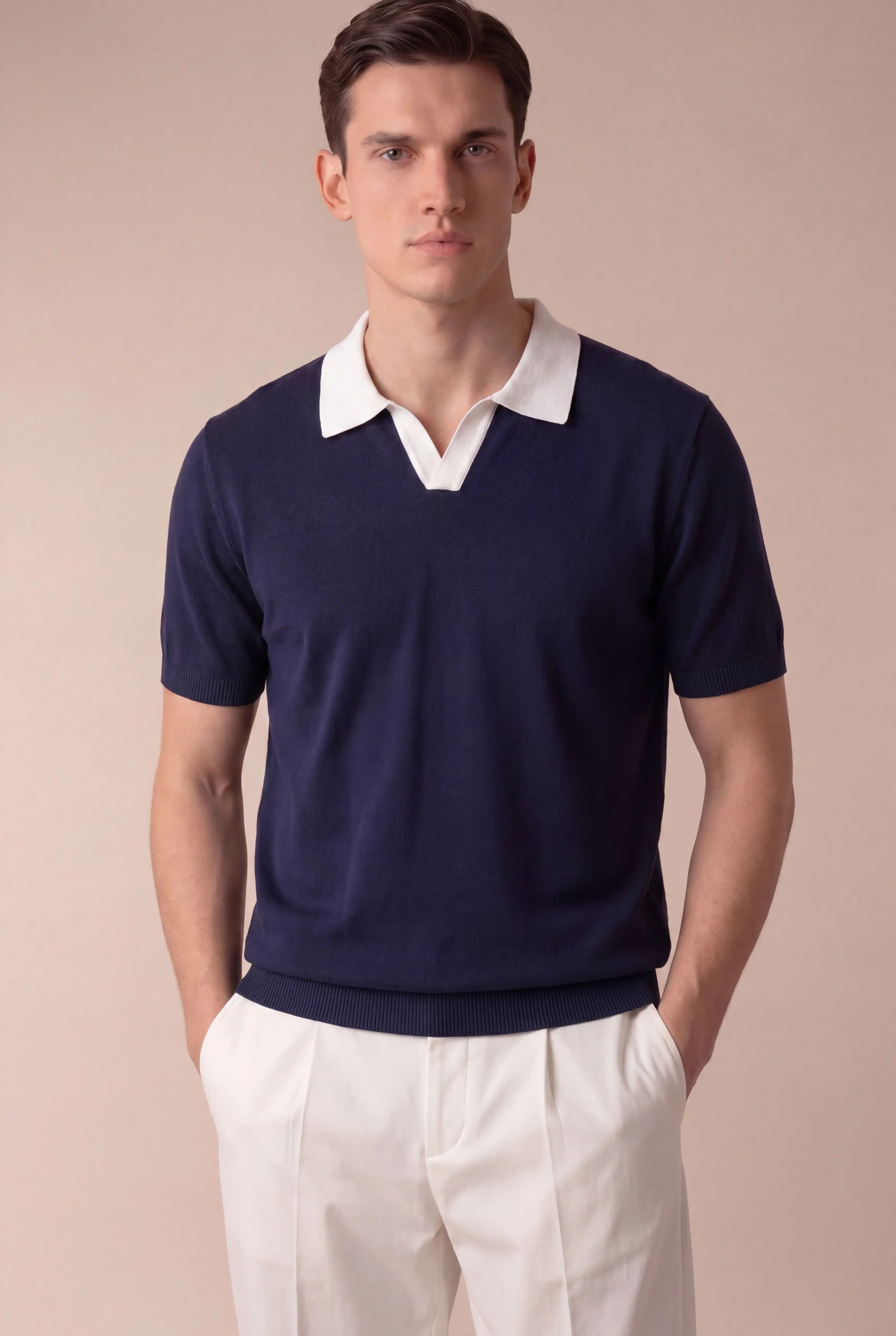 Navaro Knit Polo Navy