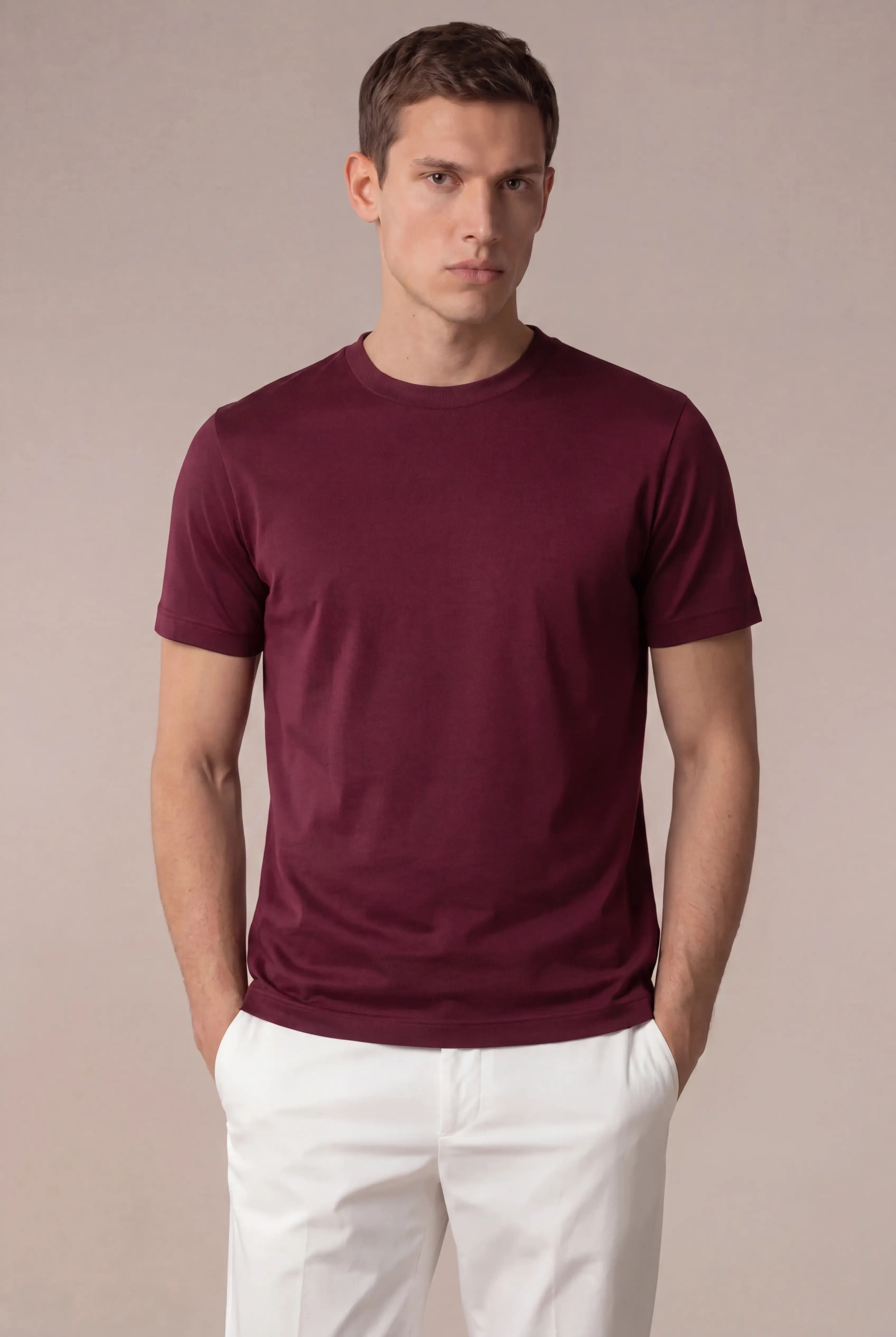 Borgino Cotton Tee Burgundy