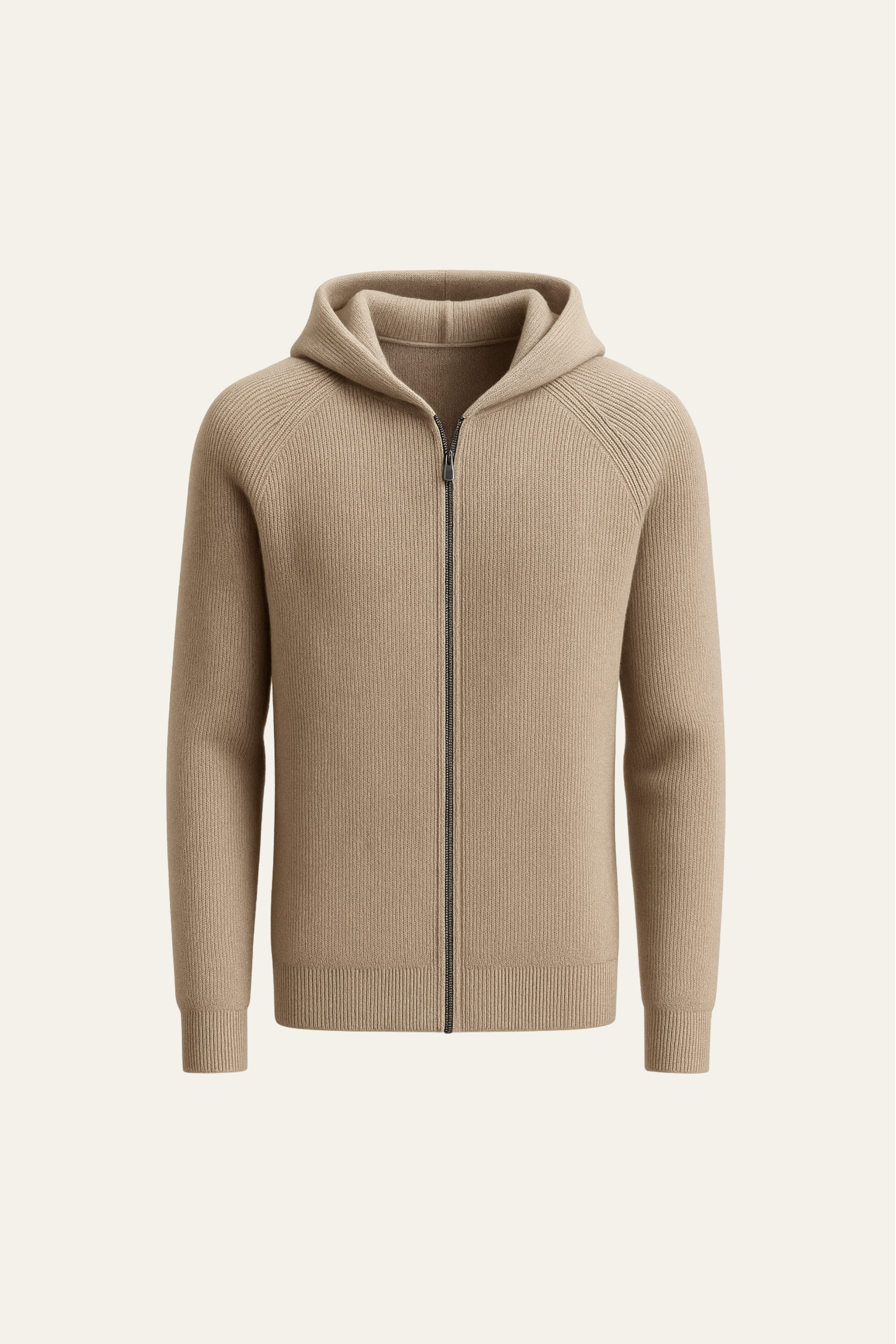 SIRO TAUPE CABLE KNIT HOODIE