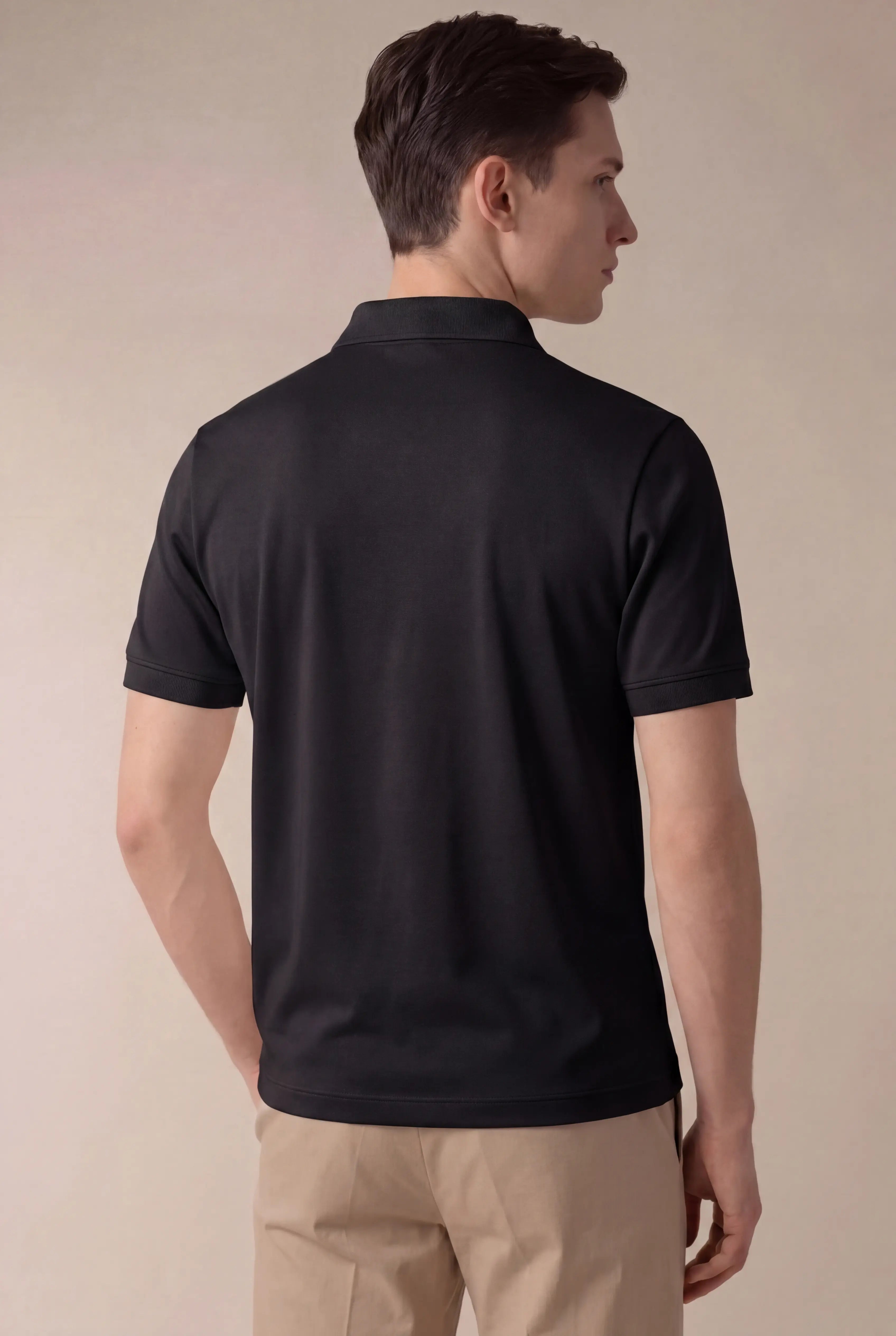 Alvino Cotton Polo Black