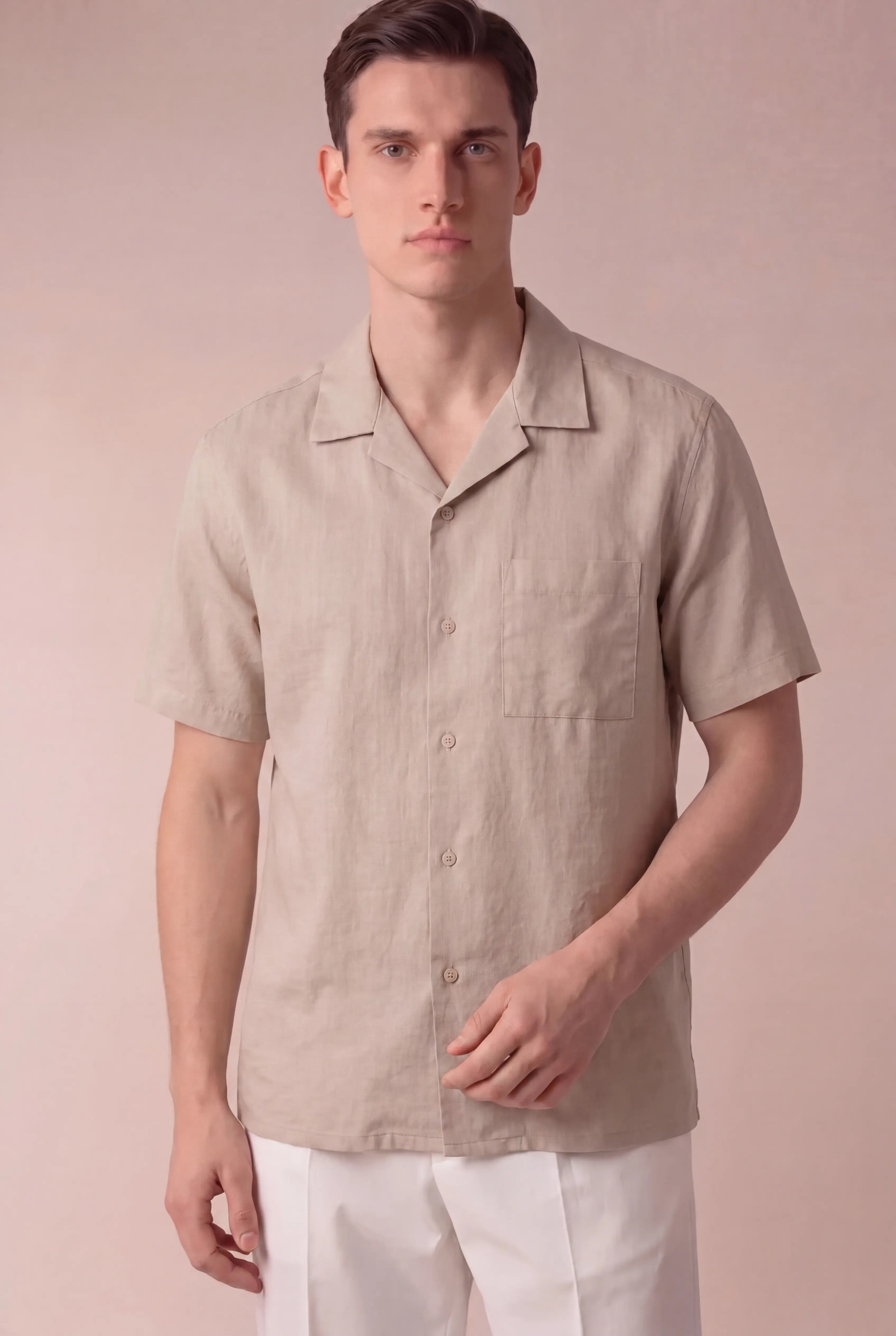 Mireno Linen Shirt Beige