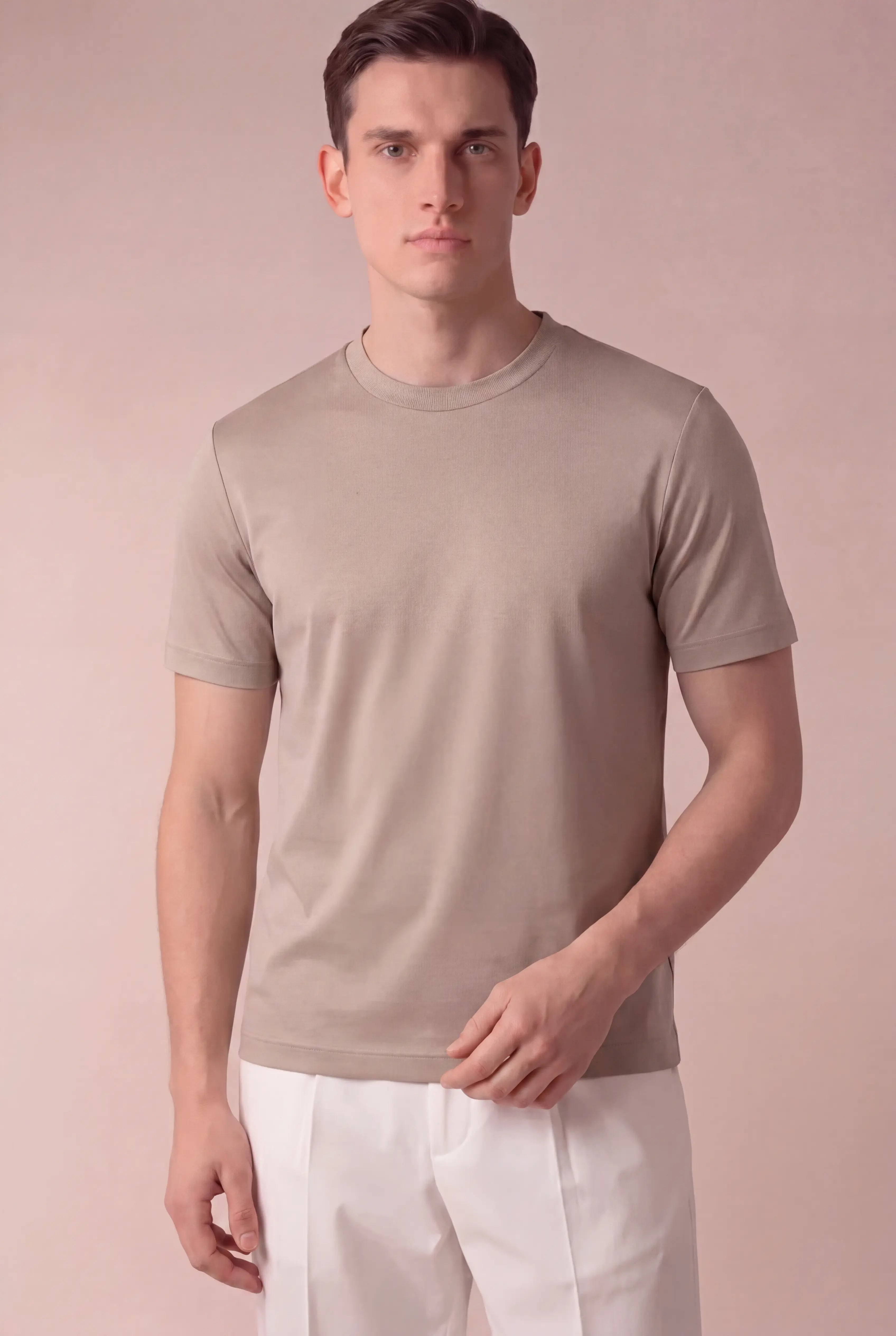 Delvino Cotton Tee Beige
