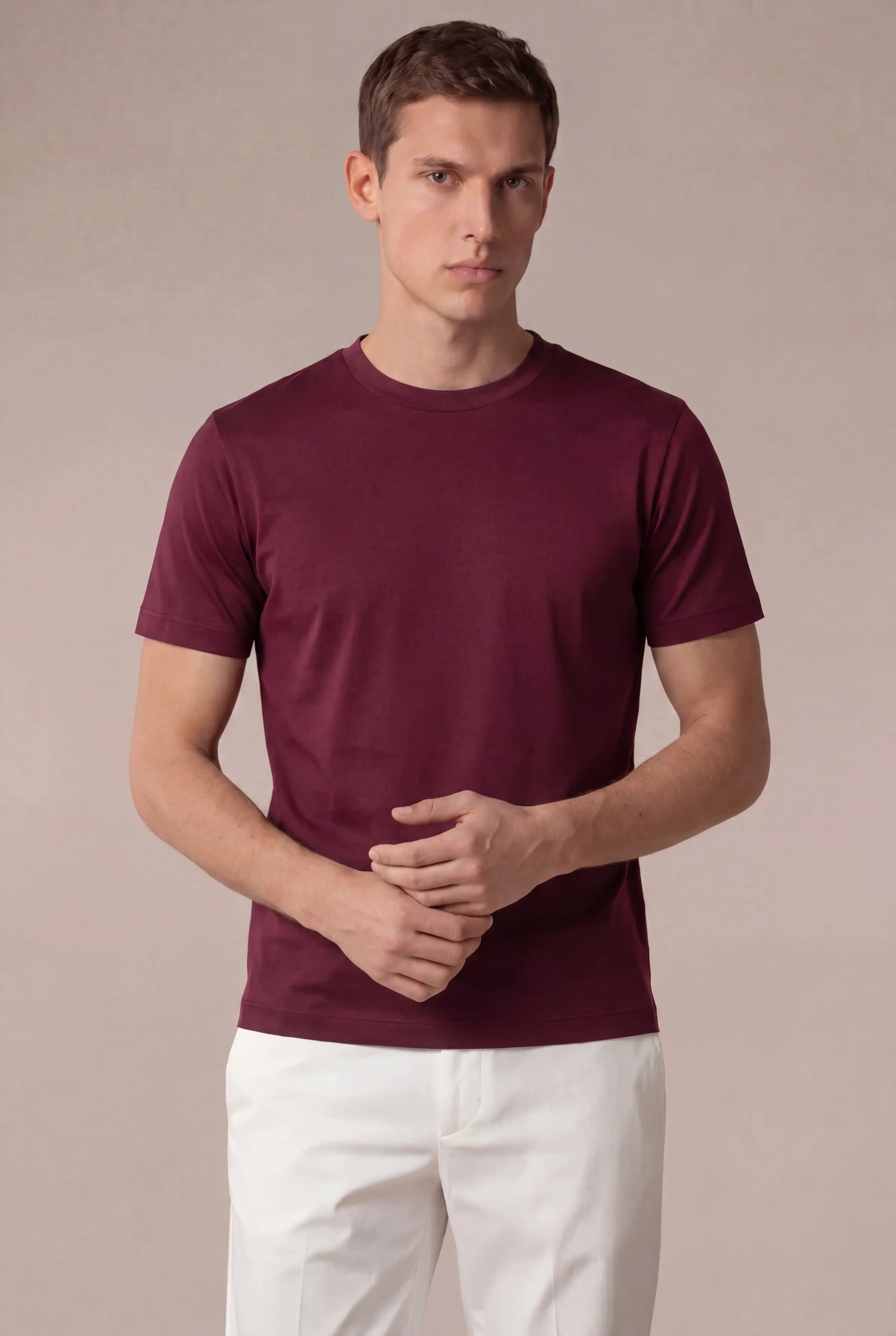 Borgino Cotton Tee Burgundy