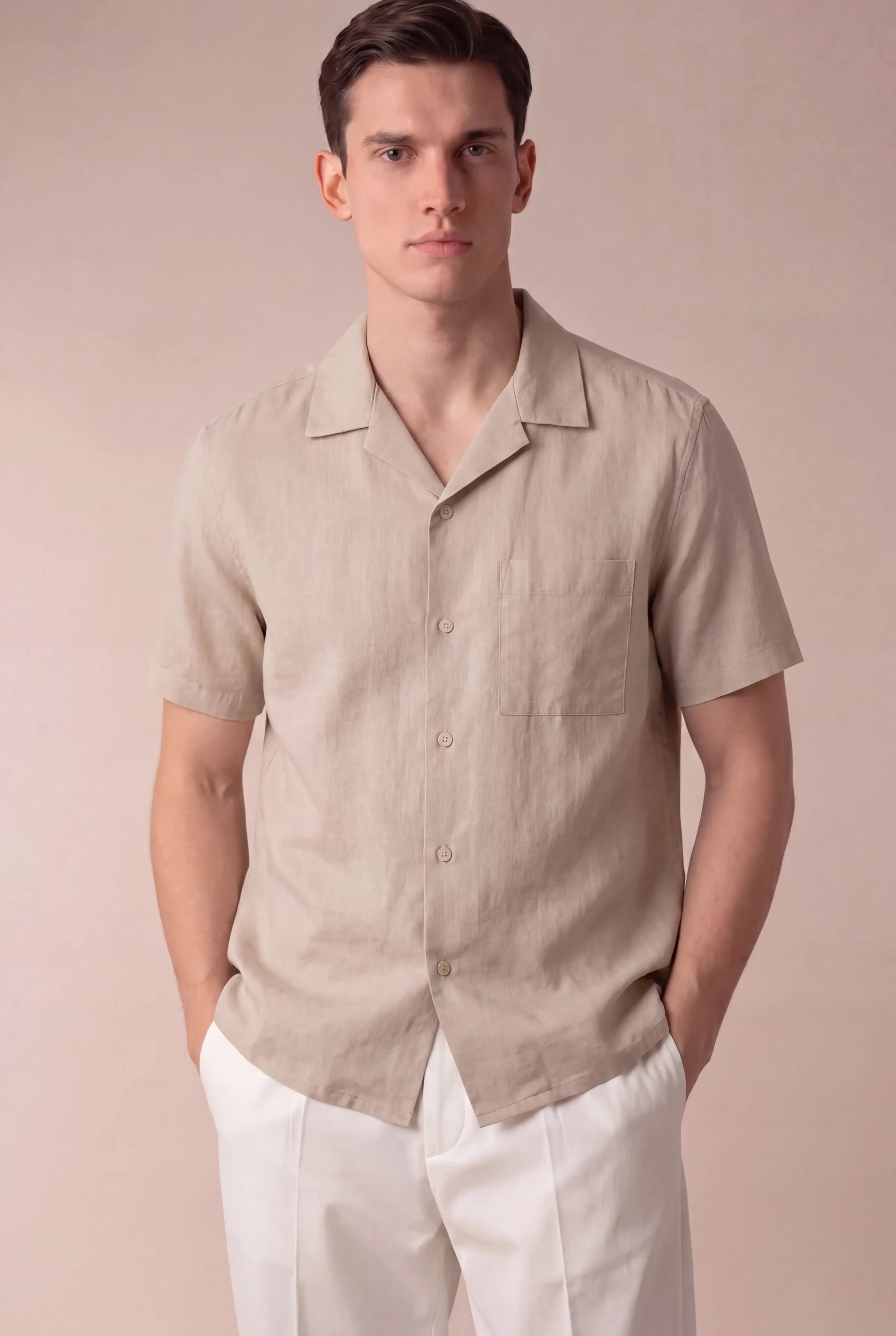 Mireno Linen Shirt Beige