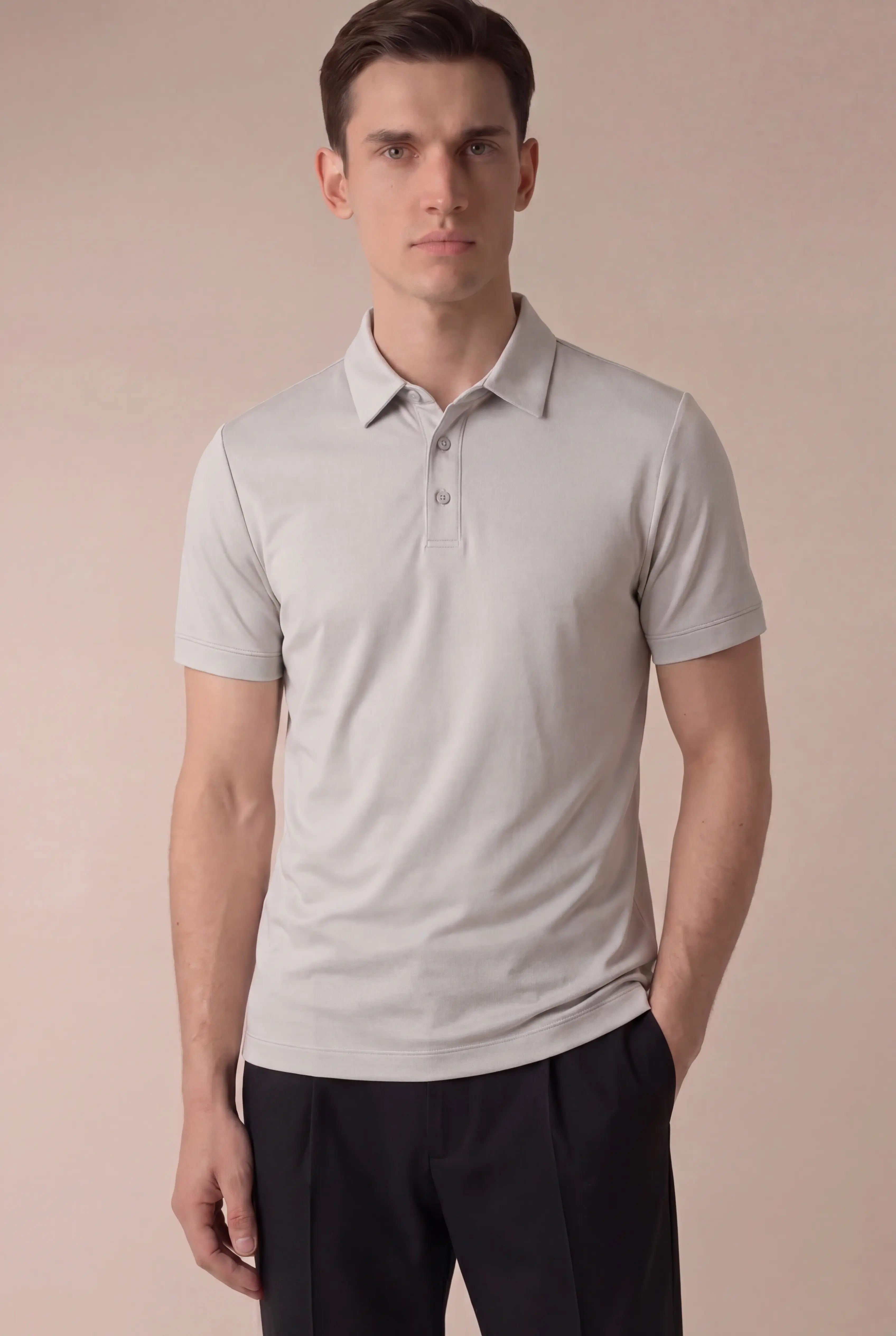 Alvino Cotton Polo Grey