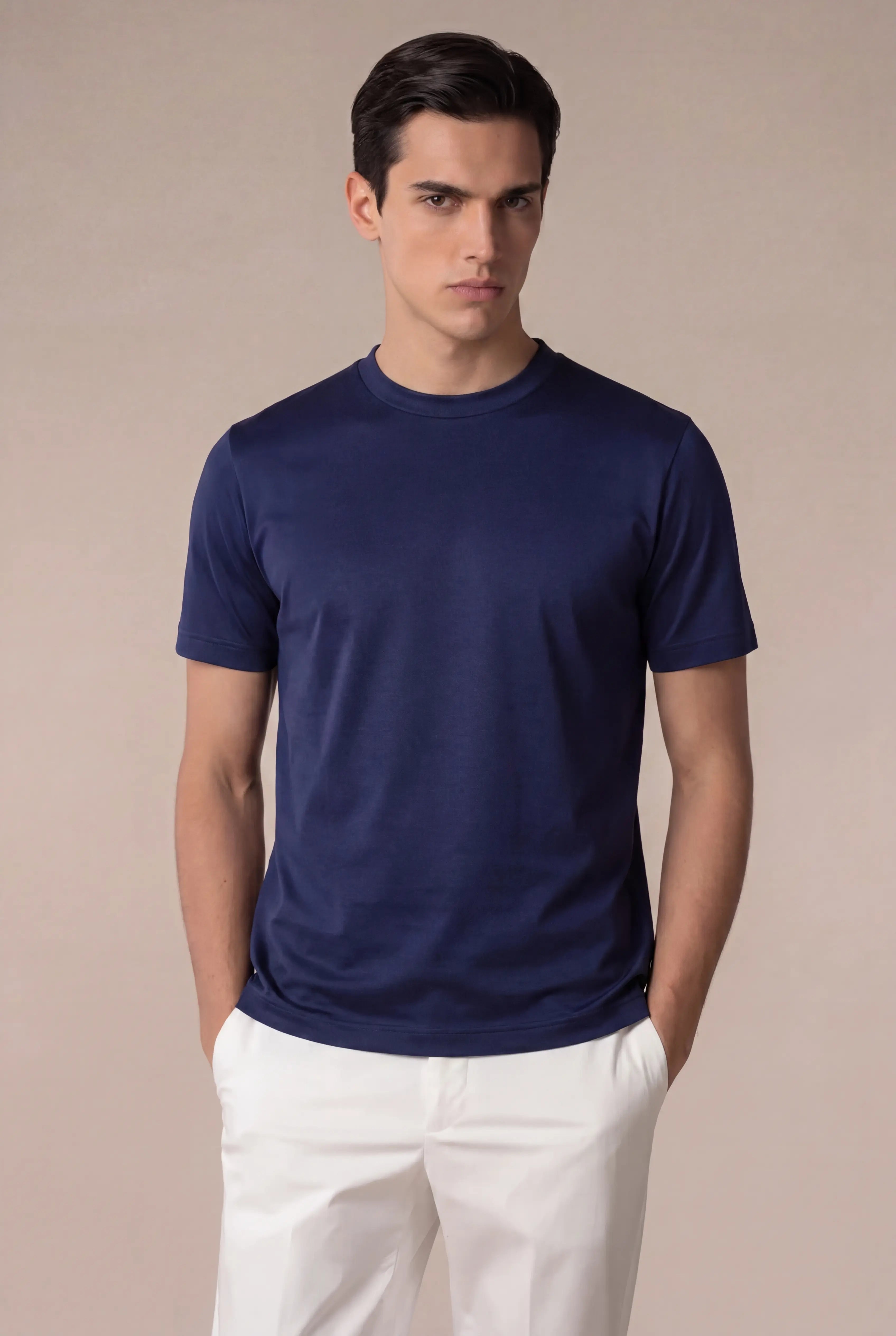 Belvino Cotton Tee Navy