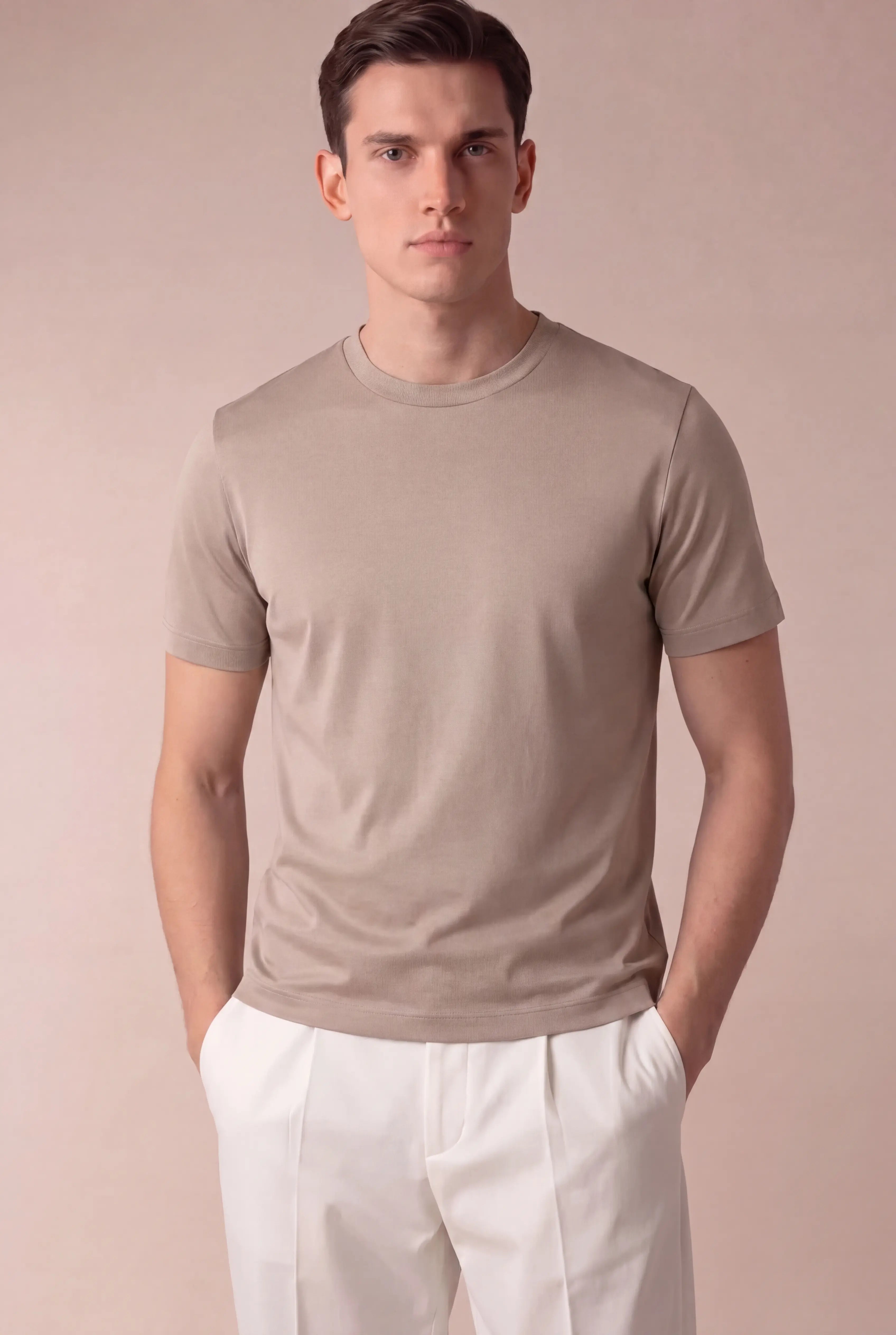 Delvino Cotton Tee Beige