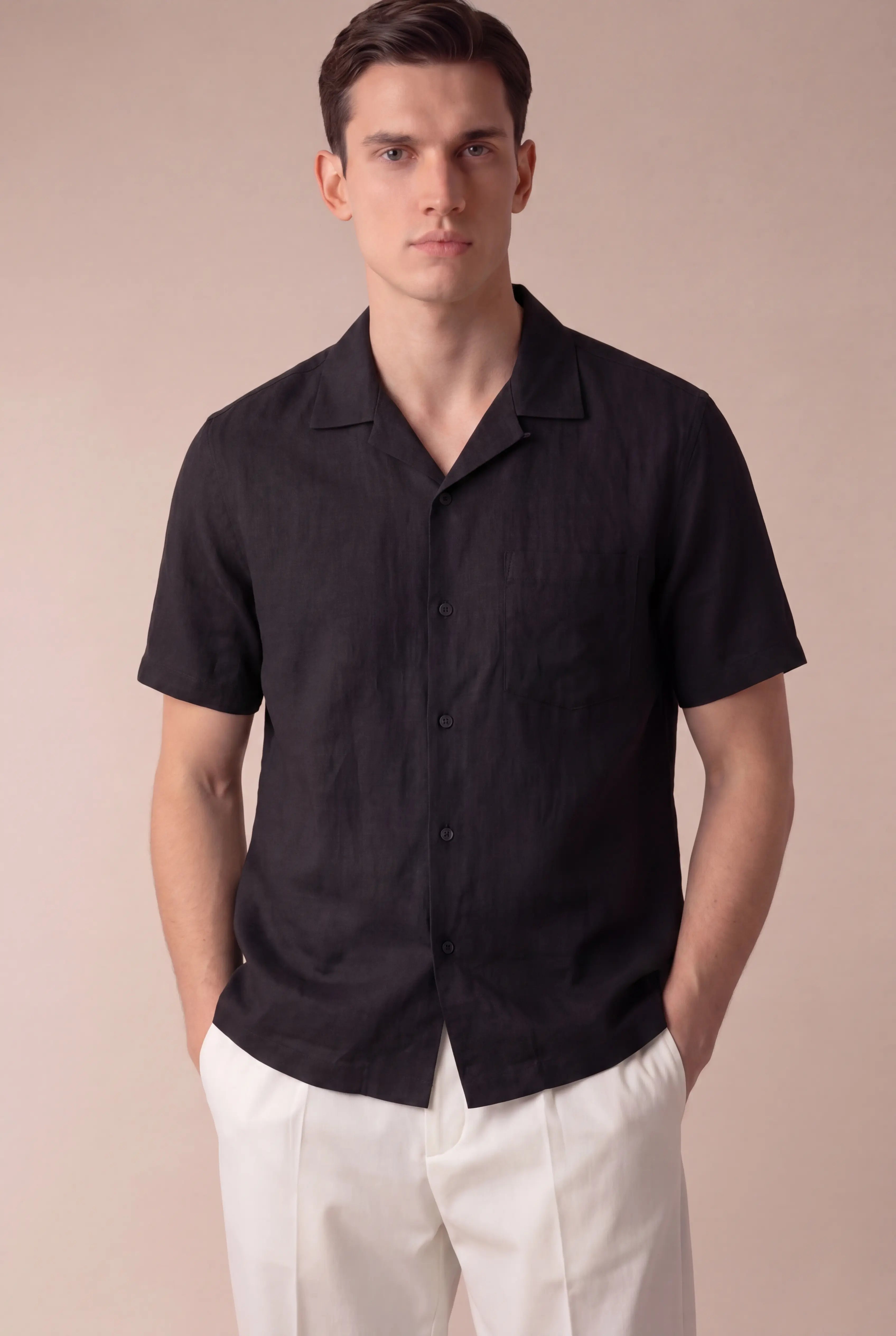 Notaro Linen Shirt Black