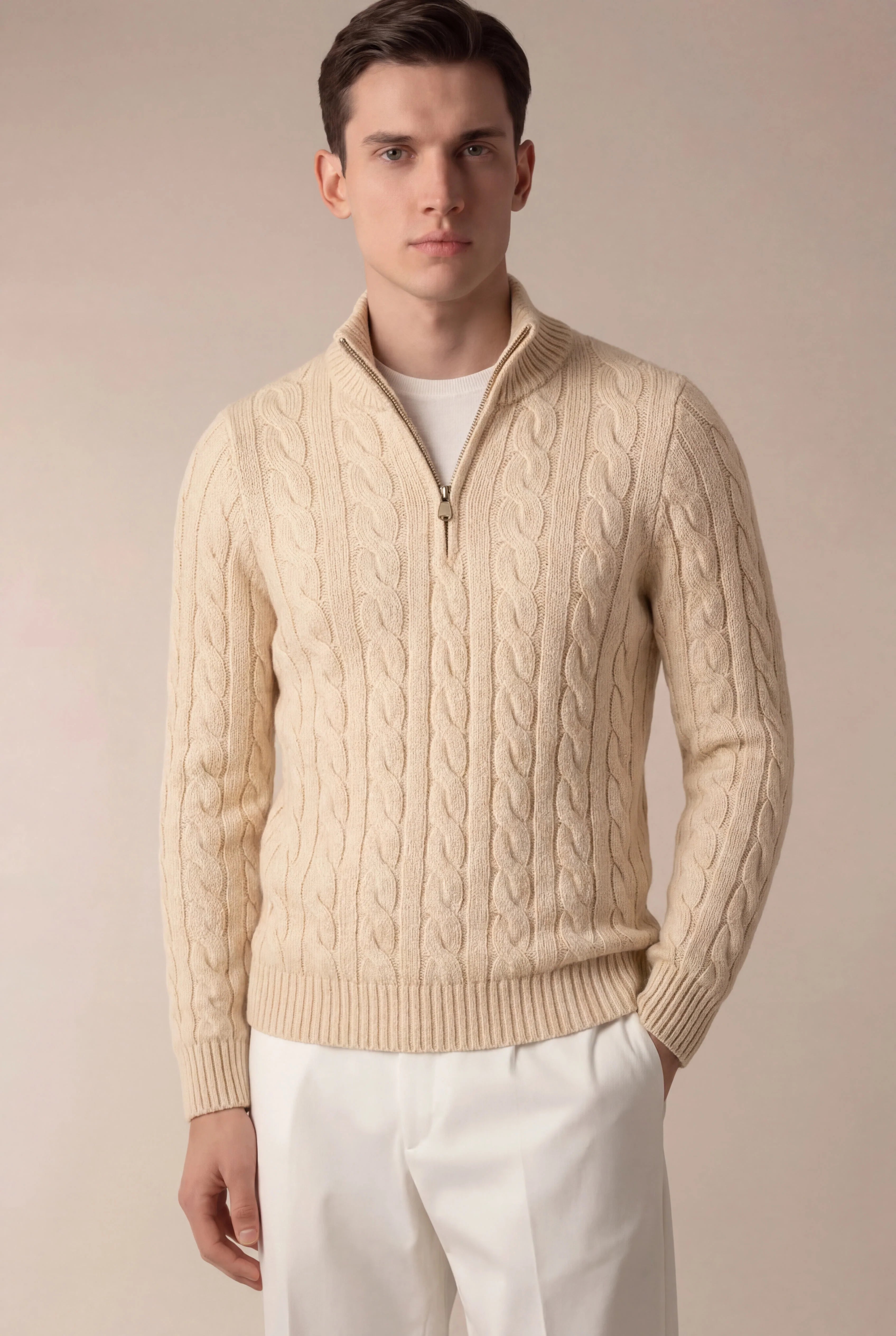 SERO CABLE KNIT BEIGE